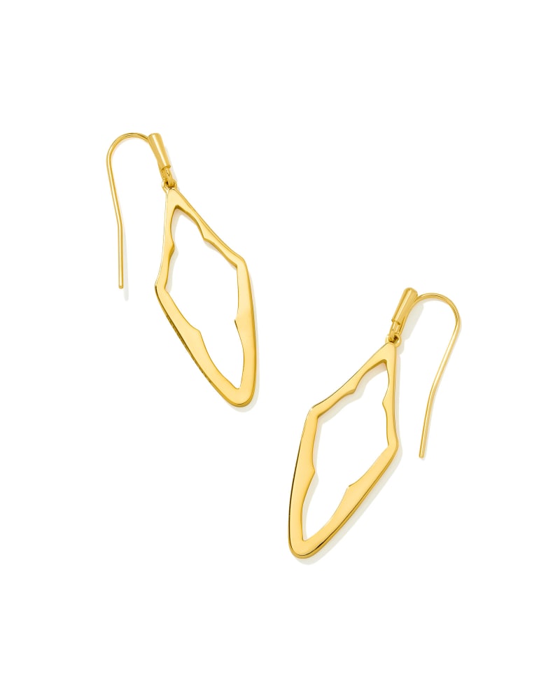 Elongated Abbie Open Frame Earrings in Gold image number 0.0